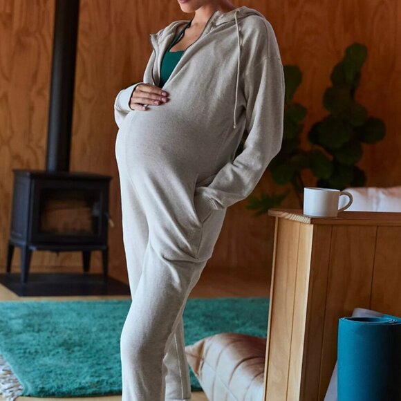 FP Movement x Hatch Warm Up Jumpsuit Sweats Cozy Heather Grey Women's M NWT - Picture 1 of 16